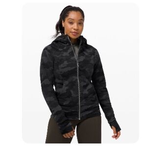 Lululemon Camo Deep Coal Full-zip Scuba Hoodie Jacket